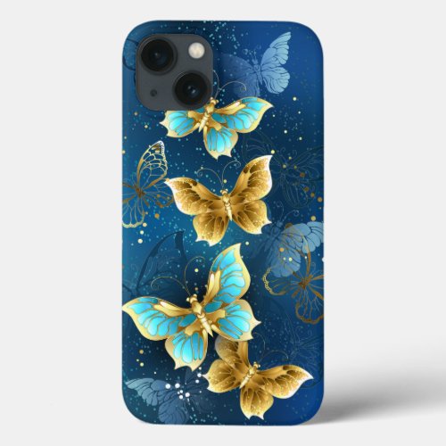 Golden butterflies iPhone 13 case