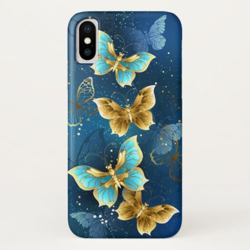 Golden butterflies iPhone x case