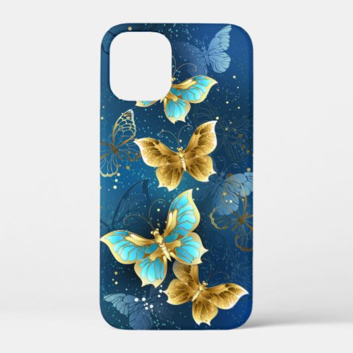 Golden butterflies iPhone 12 mini case