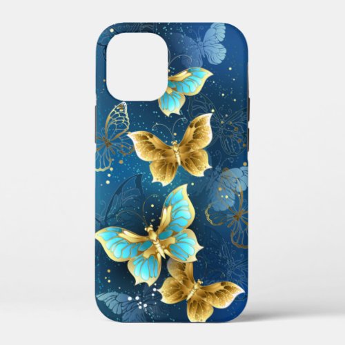 Golden butterflies iPhone 12 mini case