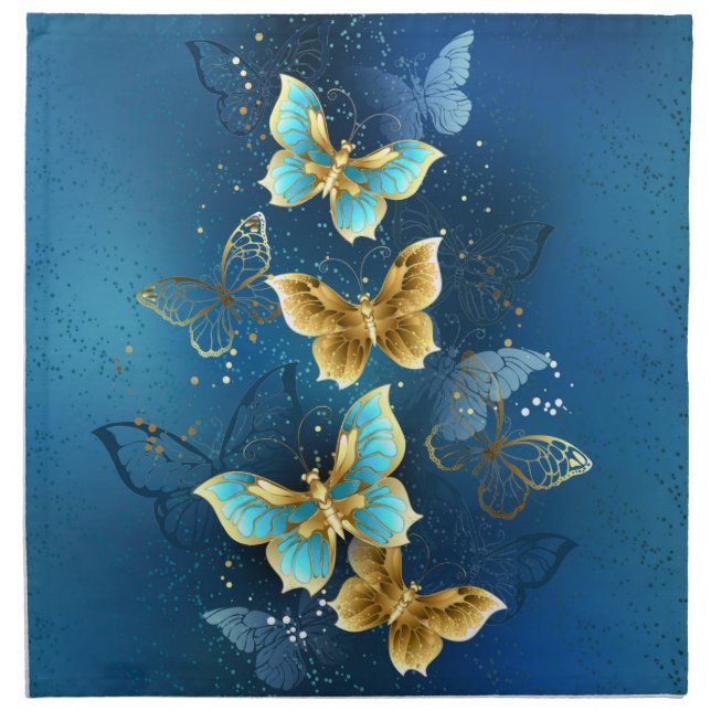 Golden butterflies cloth napkin (Front)