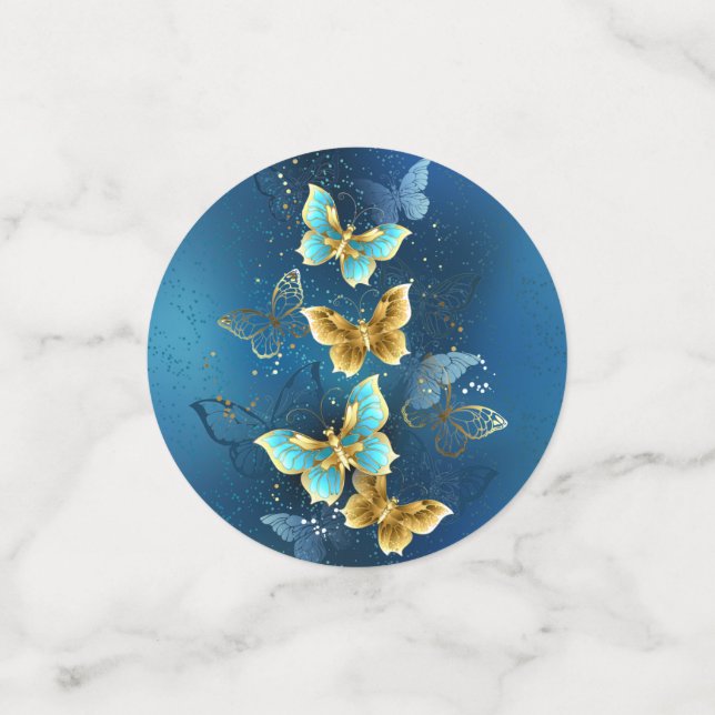Golden butterflies confetti (Small Back)