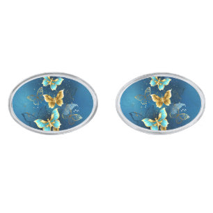Golden butterflies cufflinks