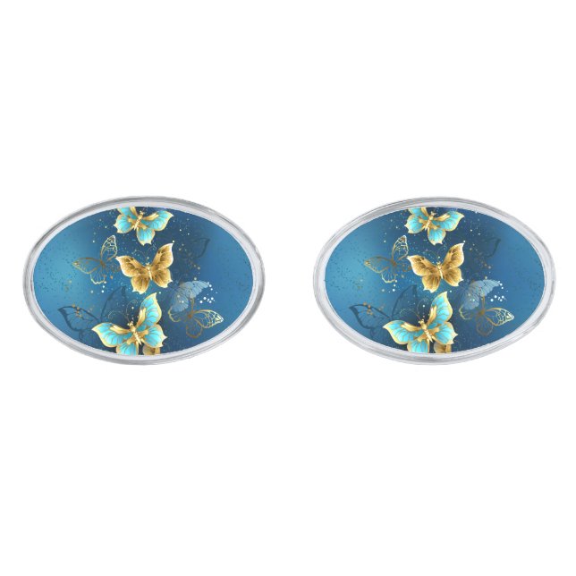 Golden butterflies cufflinks (Front)