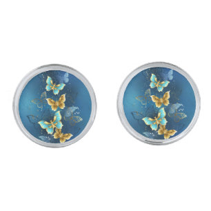 Golden butterflies cufflinks
