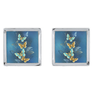 Golden butterflies cufflinks