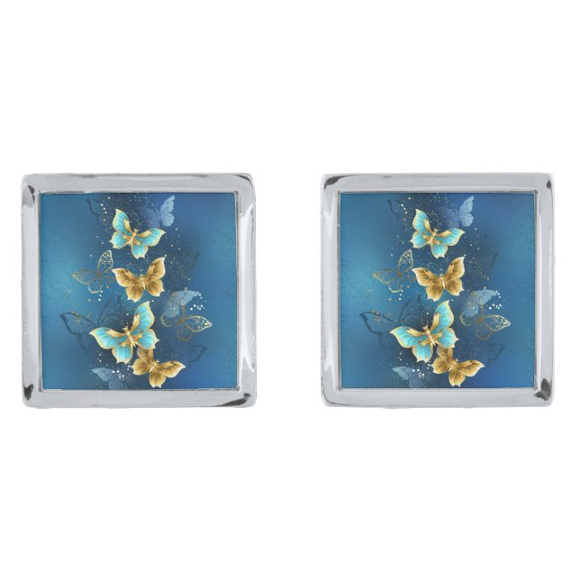 Golden butterflies cufflinks (Front)