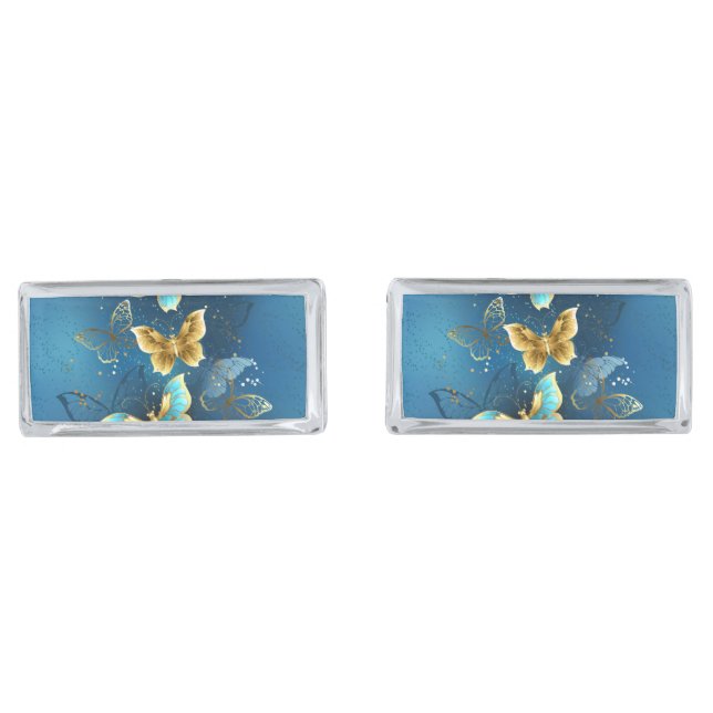 Golden butterflies cufflinks (Front)