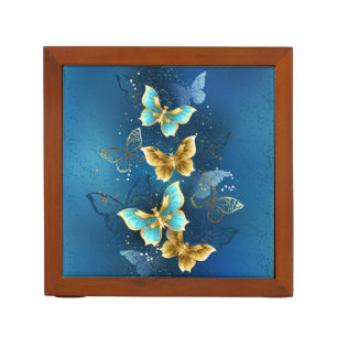 Golden butterflies desk organizer
