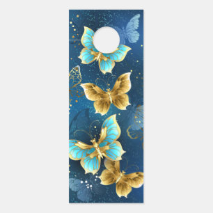 Golden butterflies door hanger