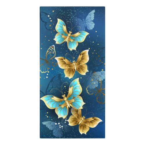 Golden butterflies door sign