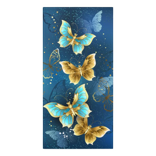 Golden butterflies door sign (Classic Front Vert)