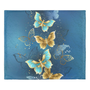 Golden butterflies duvet cover