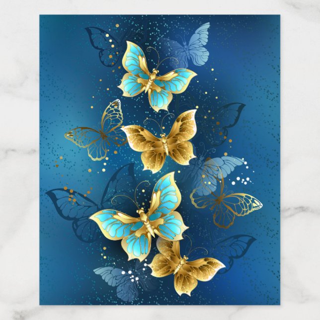 Golden butterflies envelope liner (Design)