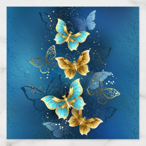 Golden butterflies envelope liner