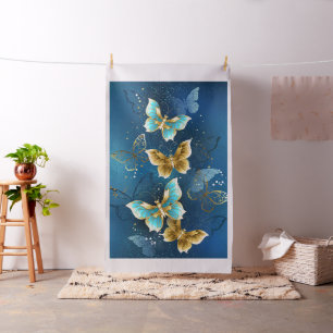 Golden butterflies fabric
