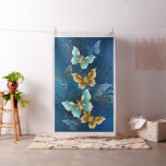 Golden butterflies fabric