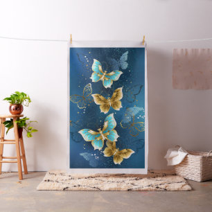 Golden butterflies fabric