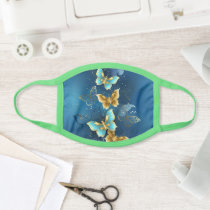 Golden butterflies face mask