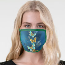 Golden butterflies face mask