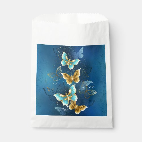 Golden butterflies favor bag