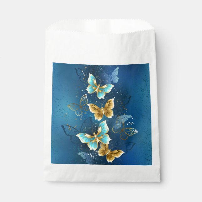 Golden butterflies favor bag (Front)
