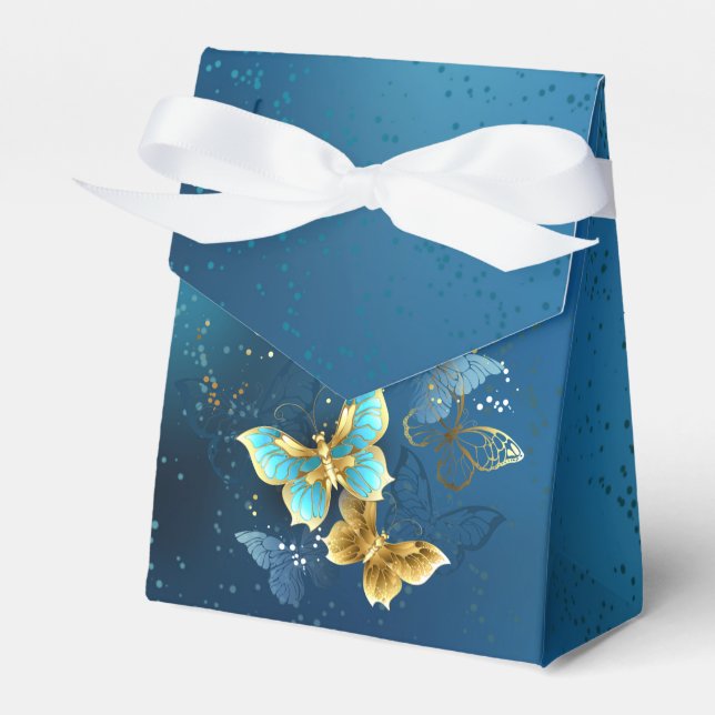 Golden butterflies favor boxes (Front Side)