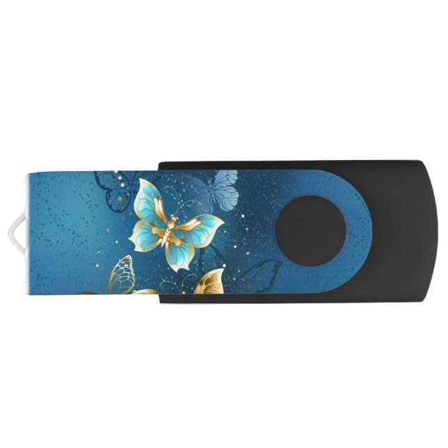 Golden butterflies flash drive (Back)