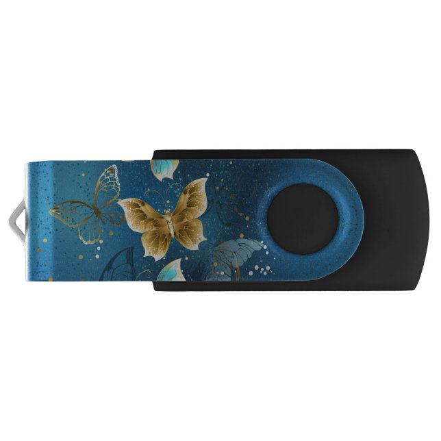 Golden butterflies flash drive (Back)