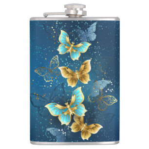 Golden butterflies flask