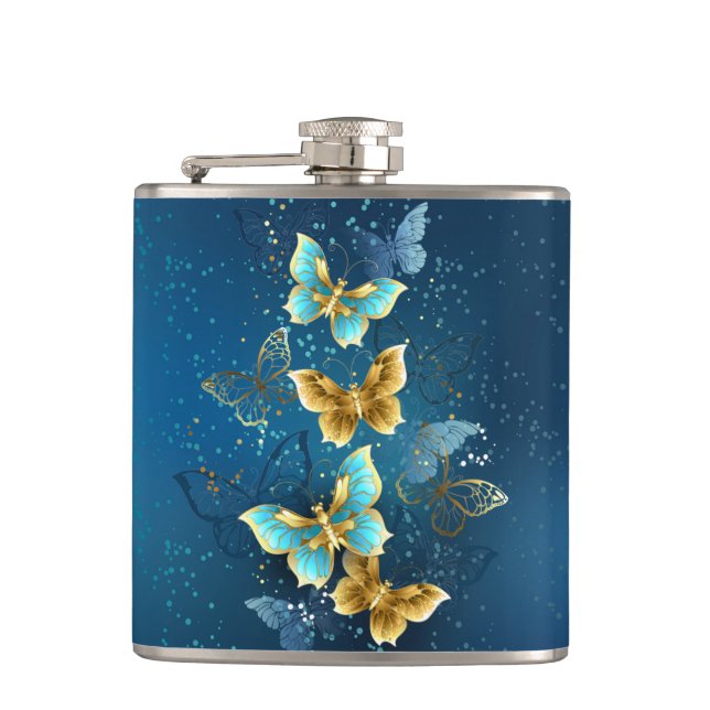 Golden butterflies flask (Front)