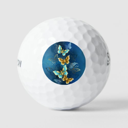 Golden butterflies golf balls