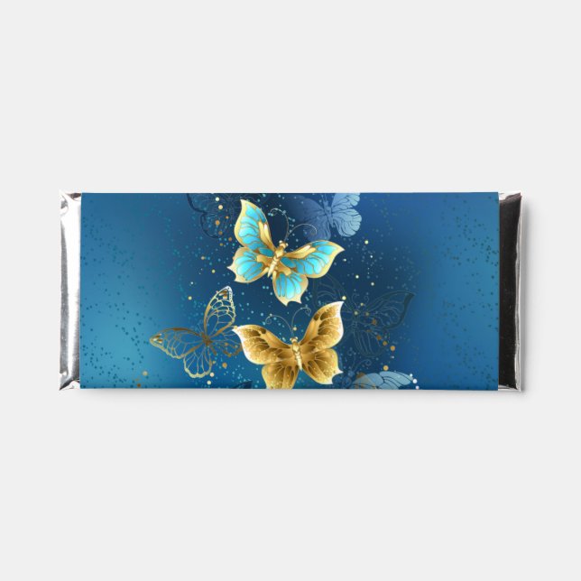 Golden butterflies hershey bar favors (Front)