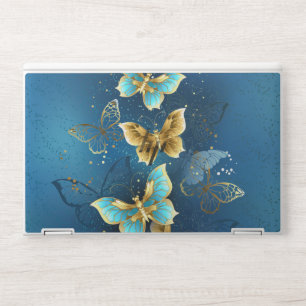 Golden butterflies HP laptop skin