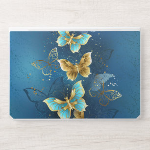 Golden butterflies HP laptop skin