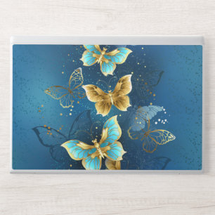 Golden butterflies HP laptop skin