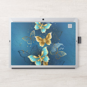 Golden butterflies HP laptop skin