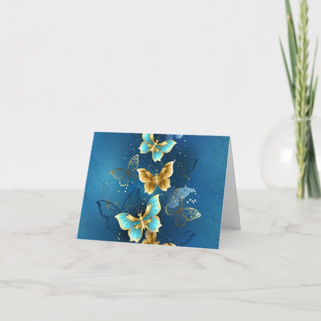 Golden butterflies invitation (Front)