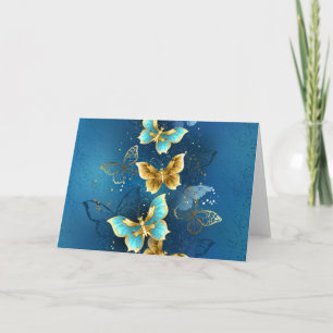 Golden butterflies invitation