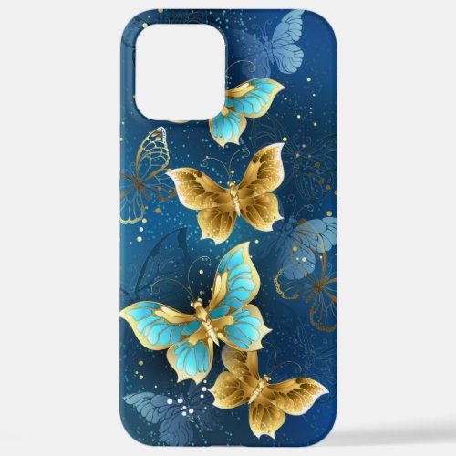 Golden butterflies iPhone 12 pro max case