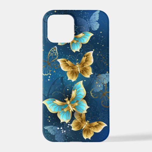 Golden butterflies iPhone 12 pro case