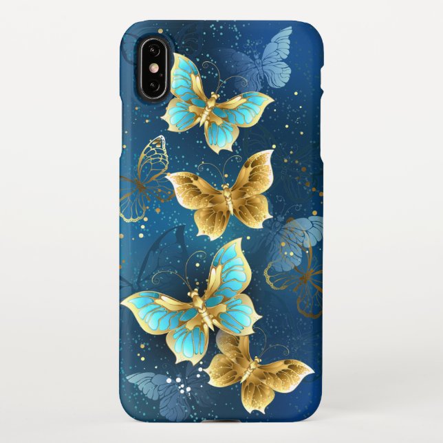 Golden butterflies iPhone case (Back)