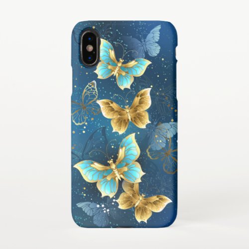 Golden butterflies iPhone x case