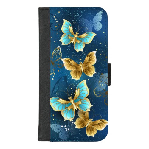 Golden butterflies iPhone 87 plus wallet case