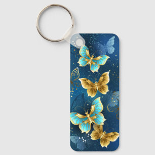 Golden butterflies keychain