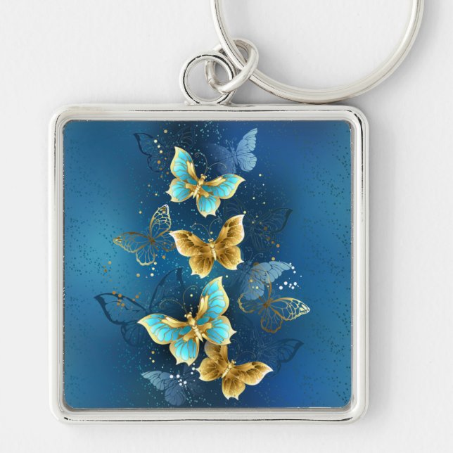 Golden butterflies keychain (Front)