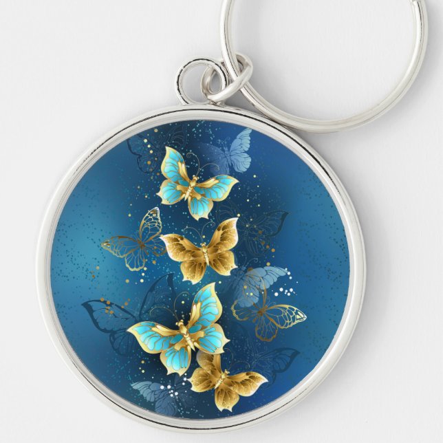Golden butterflies keychain (Front)