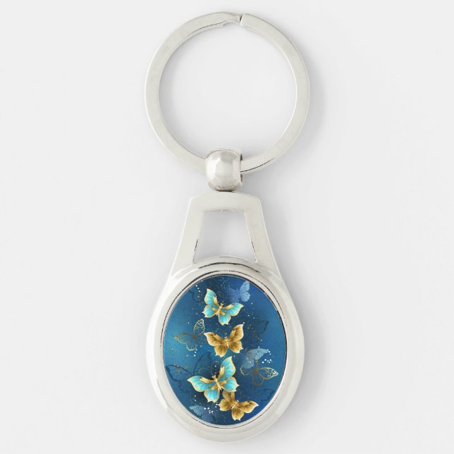 Golden butterflies keychain (Front)