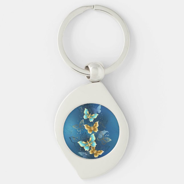 Golden butterflies keychain (Front)
