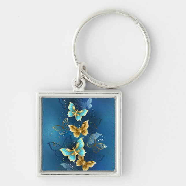 Golden butterflies keychain (Front)